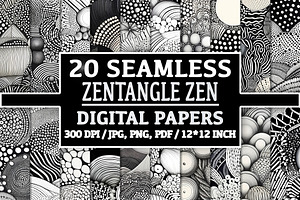 20 Seamless Zentangle Zen Patterns