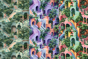 8 Enchanted Courtyards Patterns