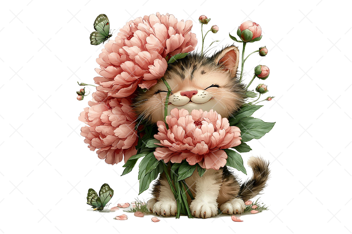 Whimsical Peeking Cat Clipart, a Seasonal Illustration by Craft Nest (Photo 8 of 10)