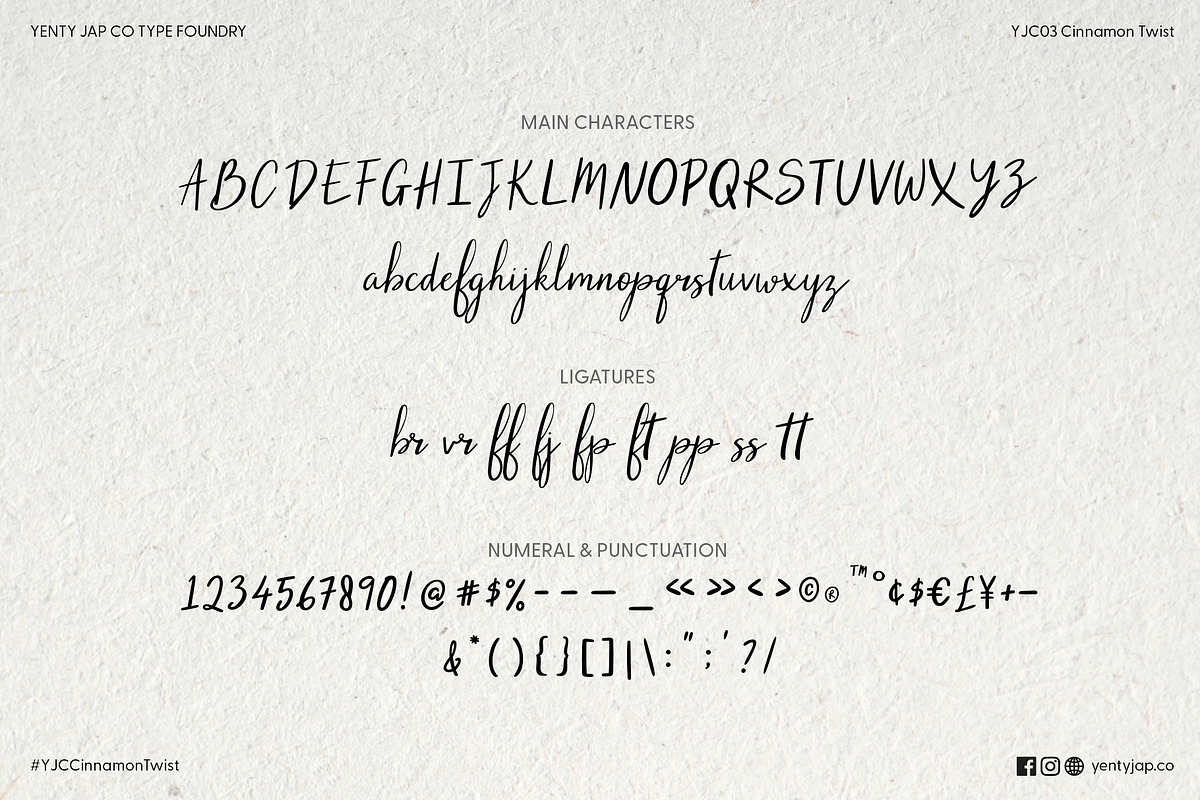YJC Cinnamon Twist, a Script Font by YENTY JAP CO (Photo 4 of 7)