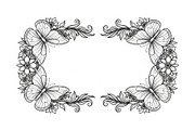 Butterfly Floral Frame SVG Bundle, an Illustration by Creativeshirt (Thumbnail 19 of 31)