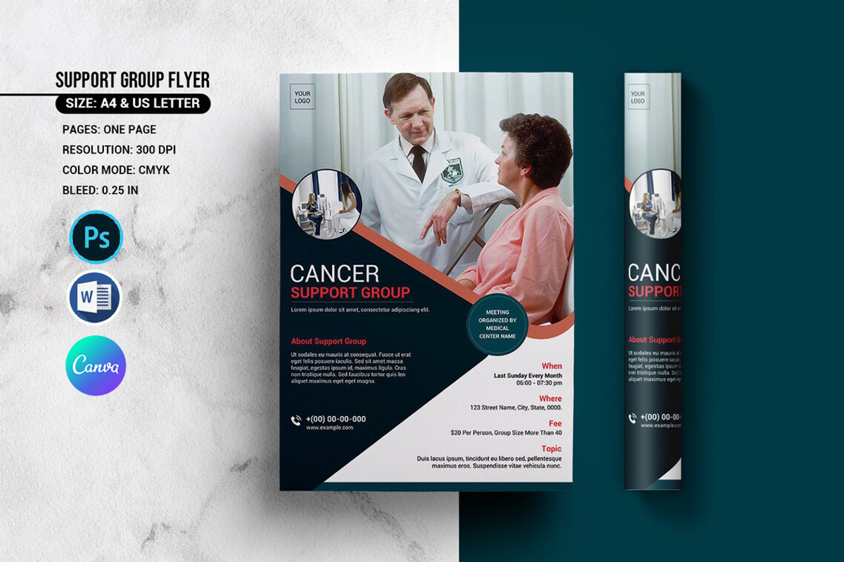 Medical Support Group Flyer, a Flyer Template by retrographix (Photo 1 of 4)