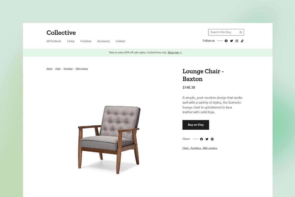 Collective: an eCommerce-like theme, a Templates & Theme by Heybi (Photo 3 of 6)