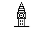 Big Ben Line Icon, an Icon by Pexelpy (Thumbnail 1 of 2)
