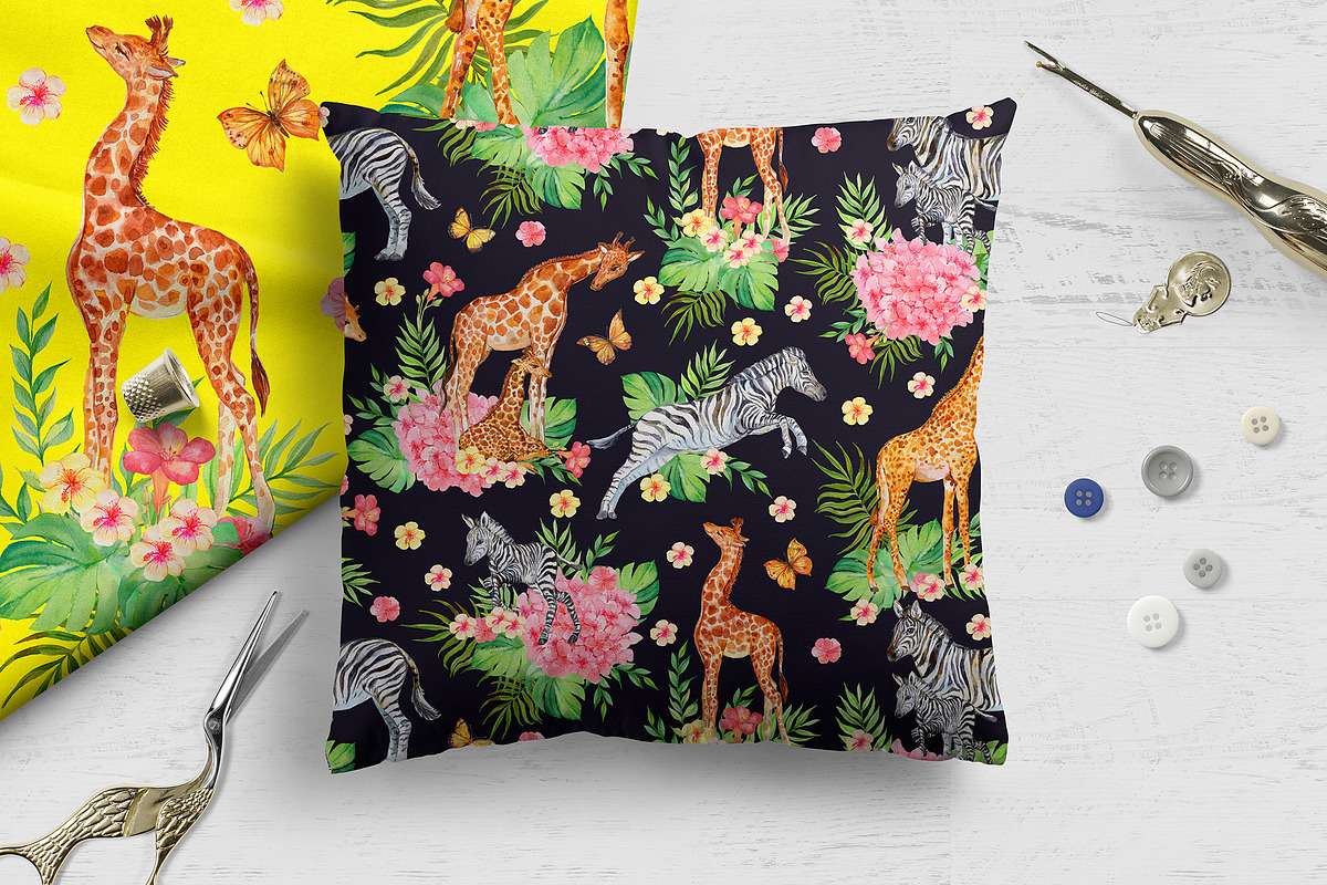 Zebra and Giraffe Patterns, a Pattern Graphic by MitrushovaArt (Photo 6 of 11)