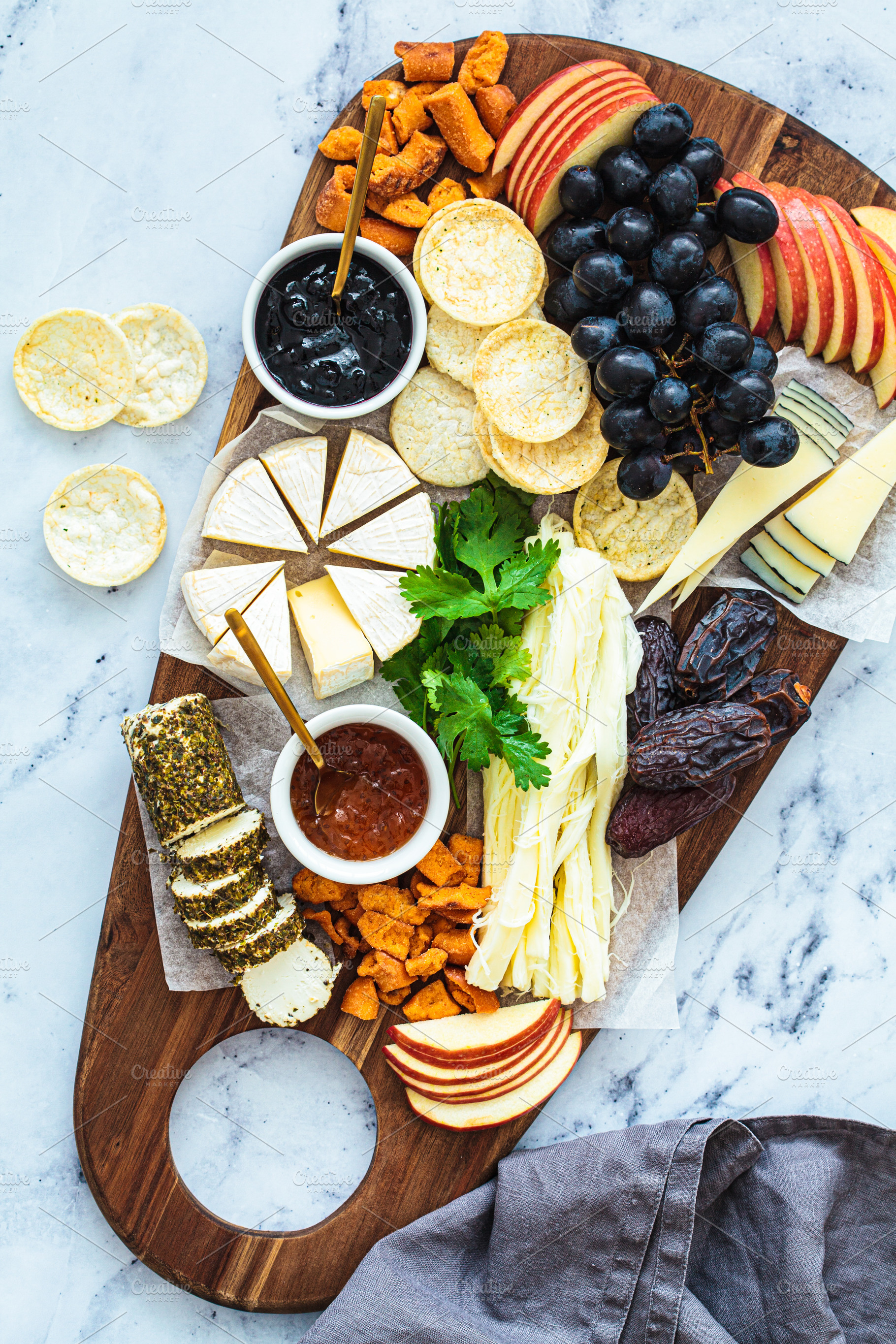 Cheese board with fruits and crackers., a Food & Drink Photo by vaaseenaa