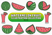 Watermelon Fruit Illustration Set, a Food Illustration by KiddoGlyphs Studio (Thumbnail 1 of 4)