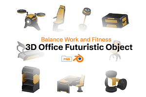 3D Office Futuristic Pack, a 3D by Dudukbersama