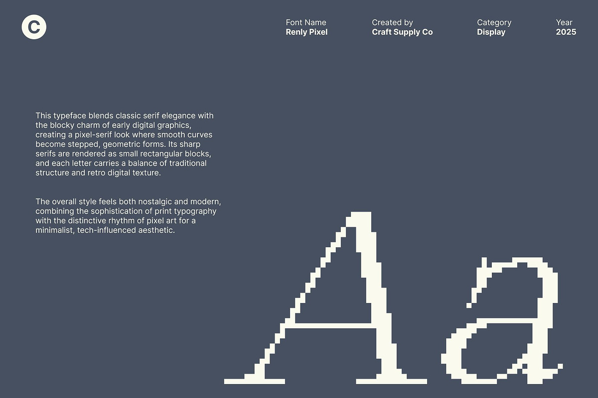Renly Pixel, a Serif Font by Craft Supply Co. (Photo 4 of 8)