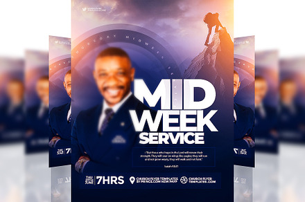 Midweek church flyer template psd