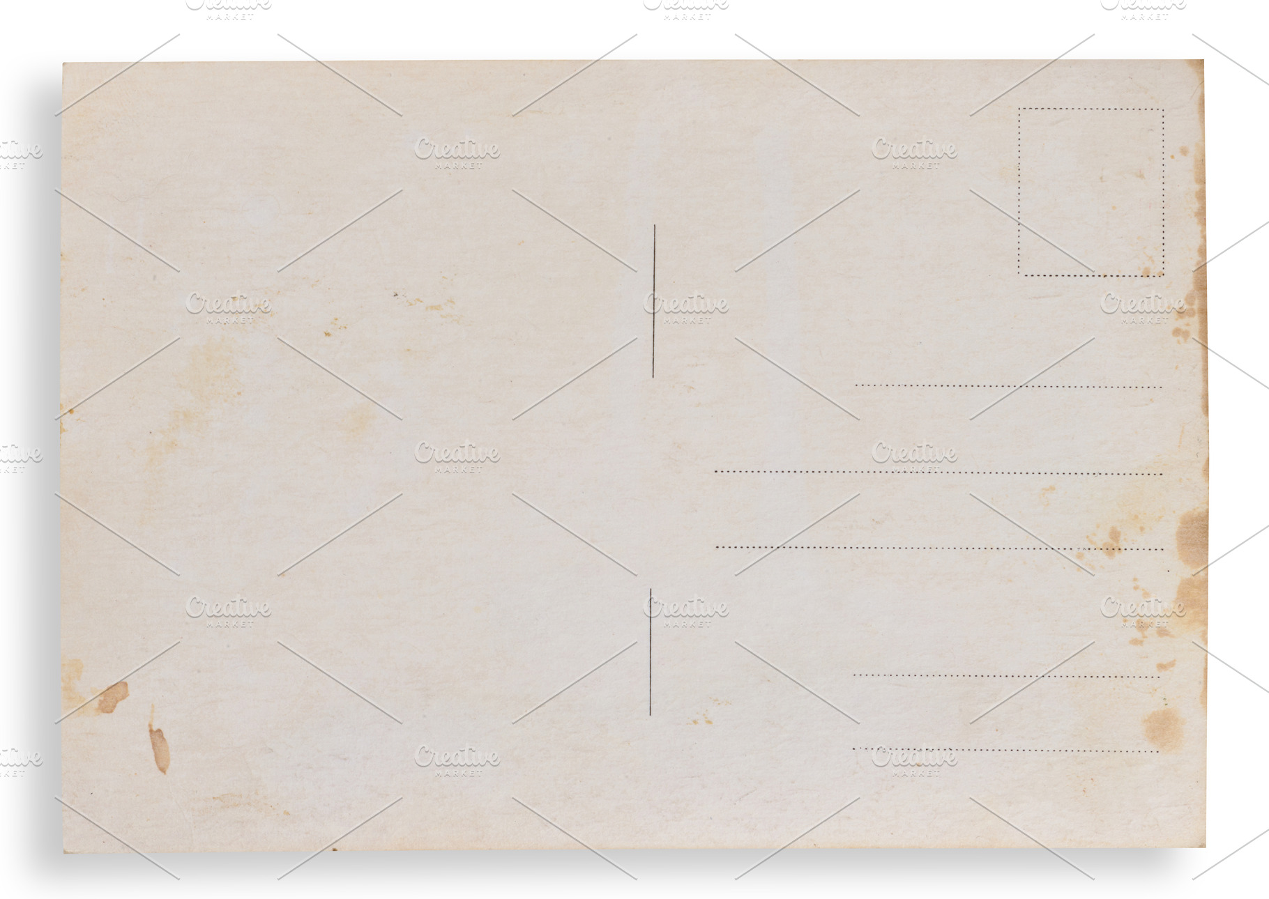 The back of an old postcard with address and stamp markings on a, a Background Photo by ndanko