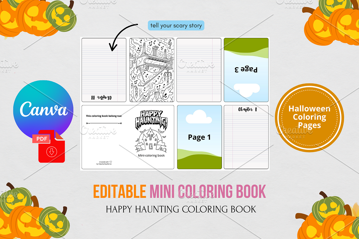 Mini Coloring Book Canva Template, a Print Template by Print Haven Mochi Vintage (Photo 1 of 8)