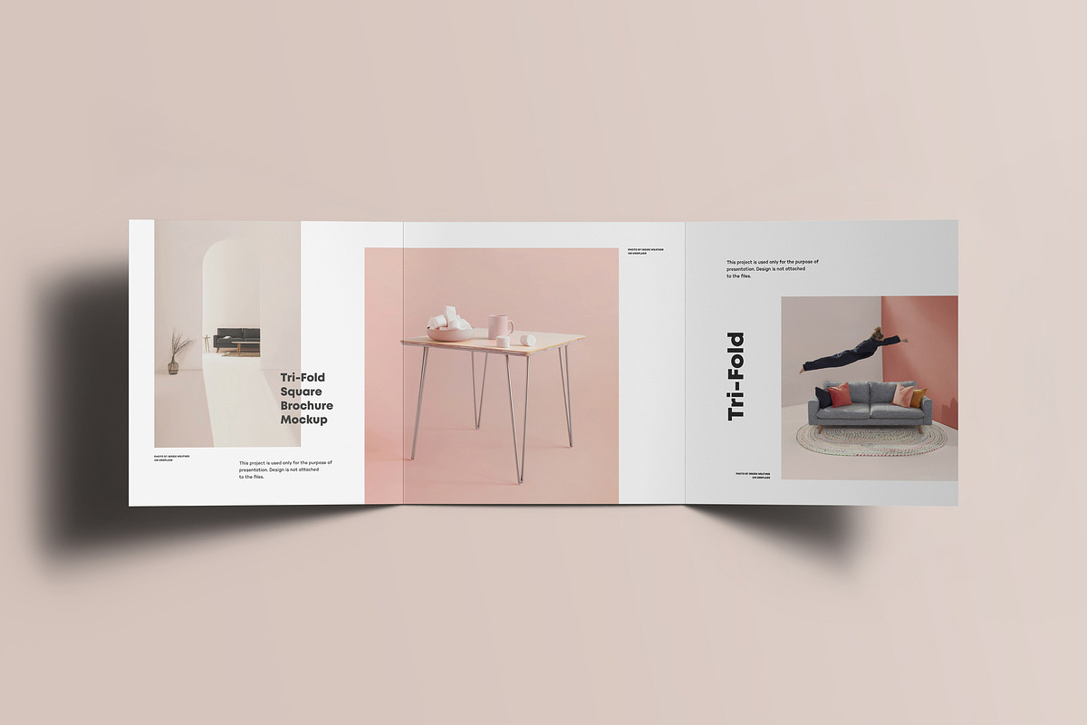 Tri-Fold Square Brochure Mock-up, an Advertising Mockup by Yogurt86 (Photo 5 of 16)