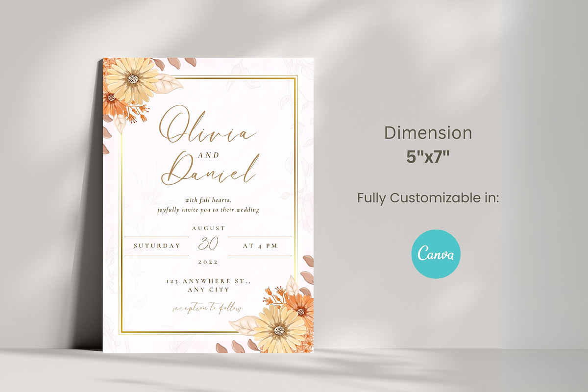 Autumn Aesthetic Wedding Invitation, an Invitation Template by cmatworks (Photo 2 of 4)