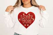 Knitted LOVE YOU Heart Valentine PNG, an Illustration by Craft Nest (Thumbnail 5 of 5)