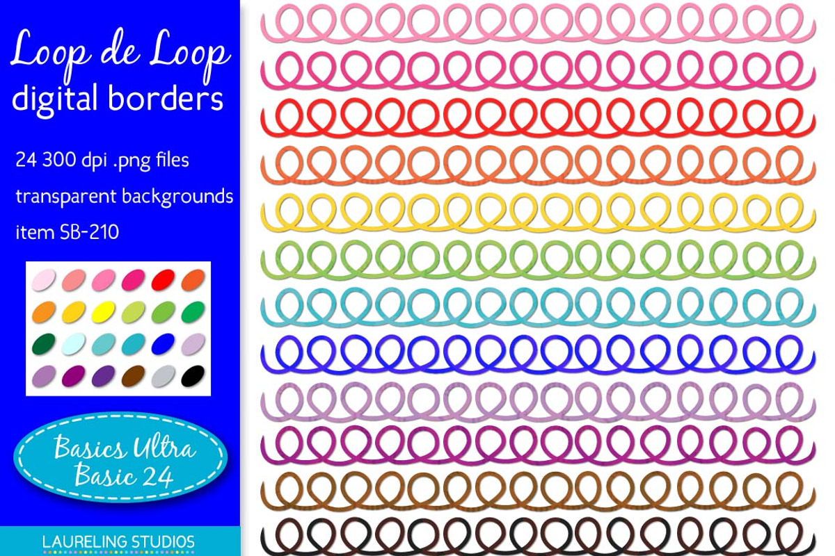 loop digital clip art borders, an Illustration by Laureling Studios