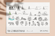 Christmas and  New Year line art, an Animal Illustration by velychko.ua (Thumbnail 9 of 9)