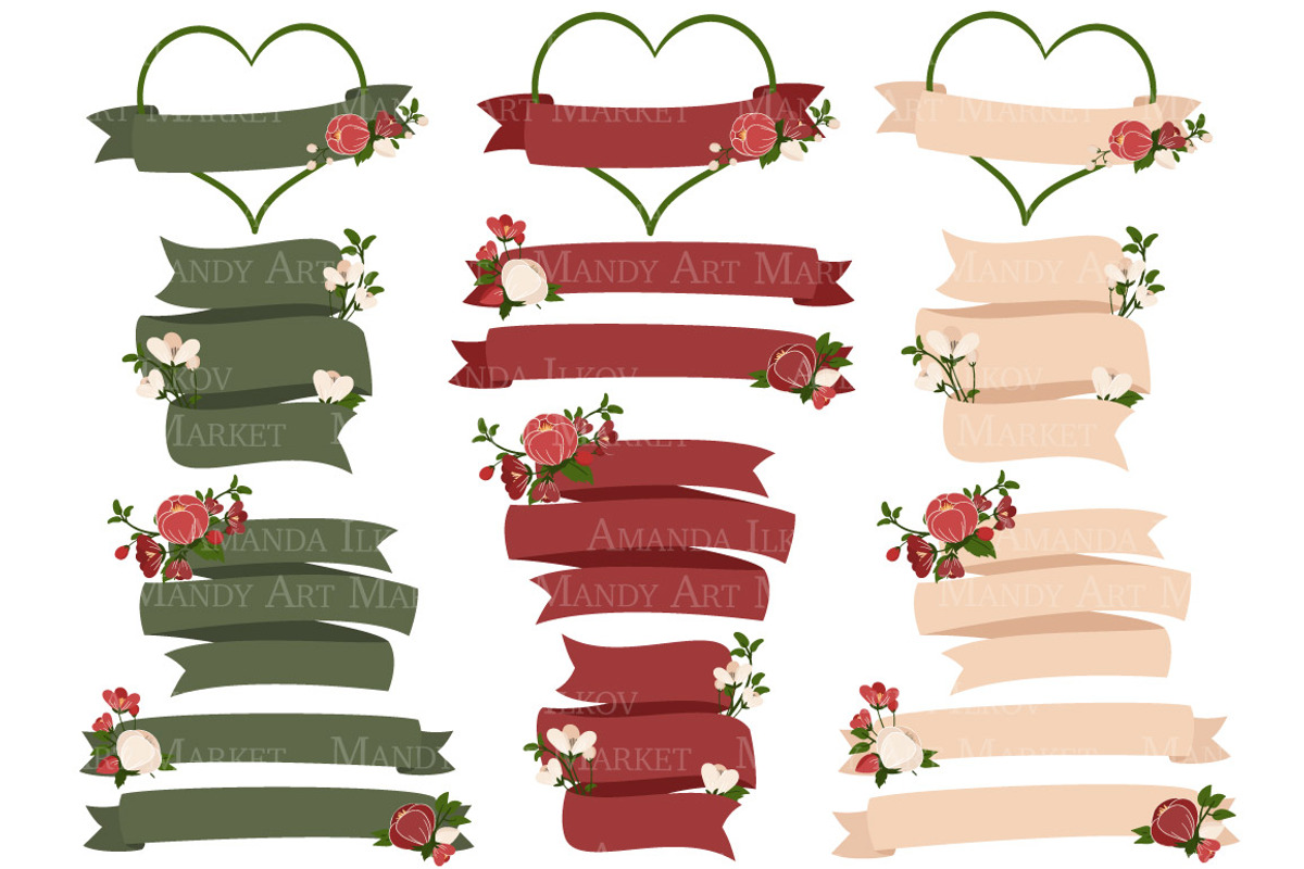 Christmas Floral Heart Wreath Vector, an Illustration by Amanda Ilkov (Photo 5 of 5)