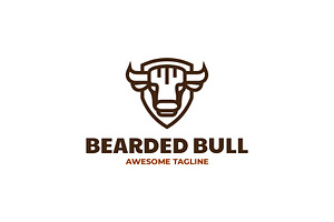 Bearded Bull Line Art Logo, a Branding & Logo Template by Artnivora.Std