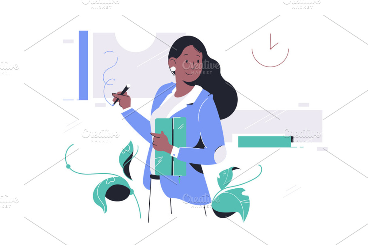 Confident happy african american, a Person Illustration by Evanat Illustrations