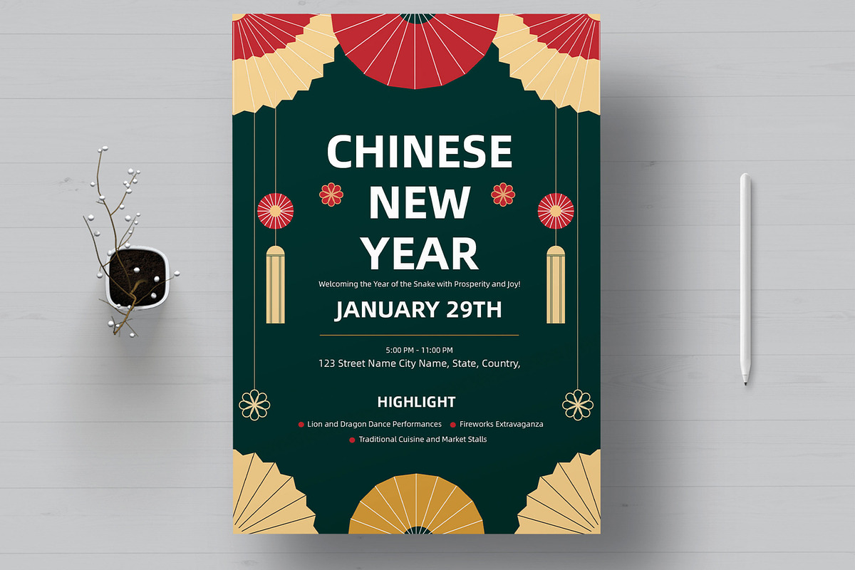 Chinese New Year flyer, a Flyer Template by MightyDesign (Photo 1 of 8)