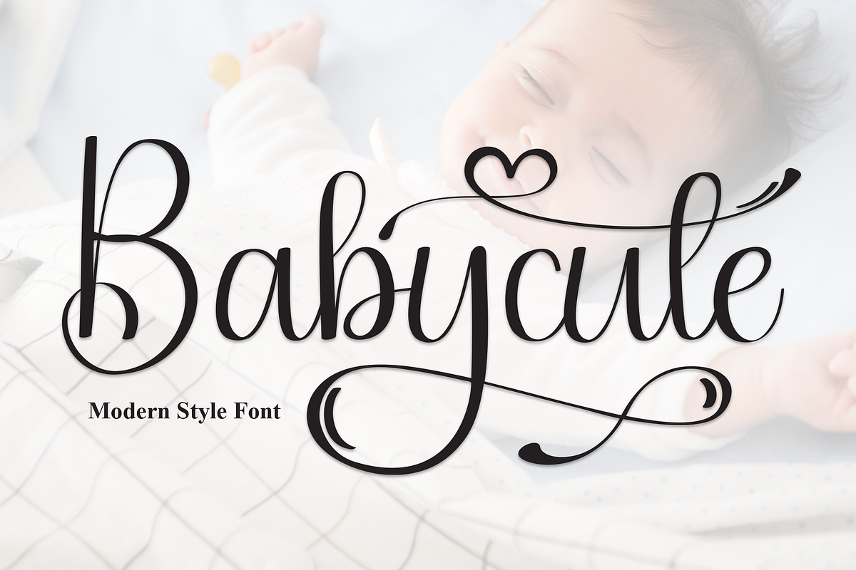 Babycute | Script Font, a Handwritten Font by Scratchones (Photo 1 of 9)