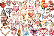 Vintage Valentine Clipart, an Illustration by Design Market (Thumbnail 2 of 5)
