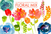 Watercolor Florals Abstract Flowers, an Illustration by Sandra Jones Art (Thumbnail 1 of 4)