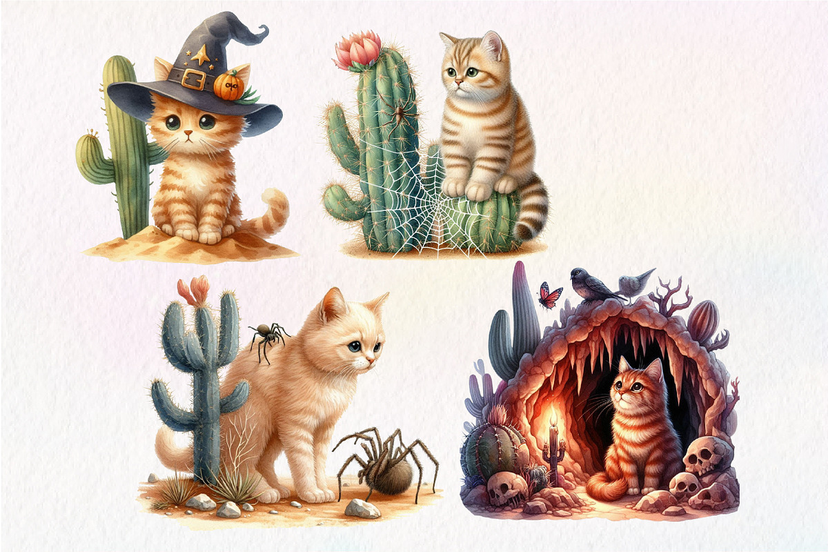 Halloween Desert Cat Clipart, an Illustration by Dream Creation (Photo 7 of 7)