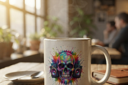 Neon Boombox Skull Splash Art, a Shirt Mockup by Vector Stall (Thumbnail 15 of 15)