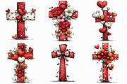 Whimsical Valentine Cross Clipart, an Illustration by Libby Wishes (Thumbnail 4 of 9)