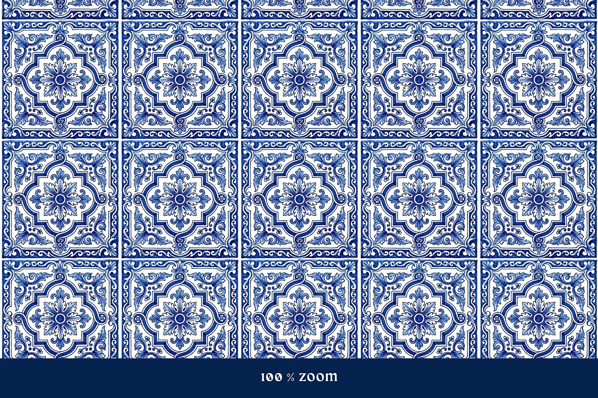 Blue White Azulejo Seamless Patterns, a Pattern Graphic by VectorPanther (Photo 10 of 10)