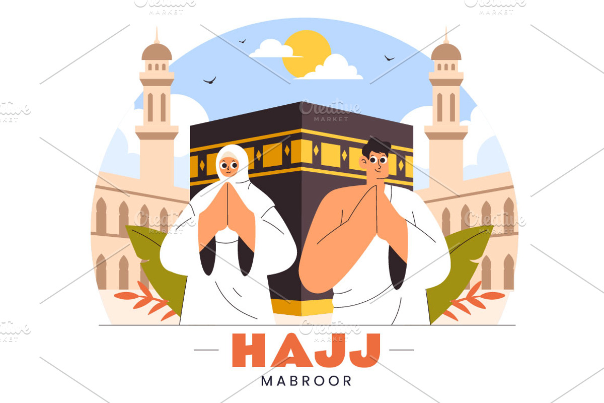 7 Hajj or Umrah Mabroor Illustration, a Person Illustration by denayunebgt (Photo 3 of 4)