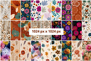 150 Boho Floral Seamless Patterns, a Pattern Graphic by mkStudioLab (Thumbnail 2 of 6)