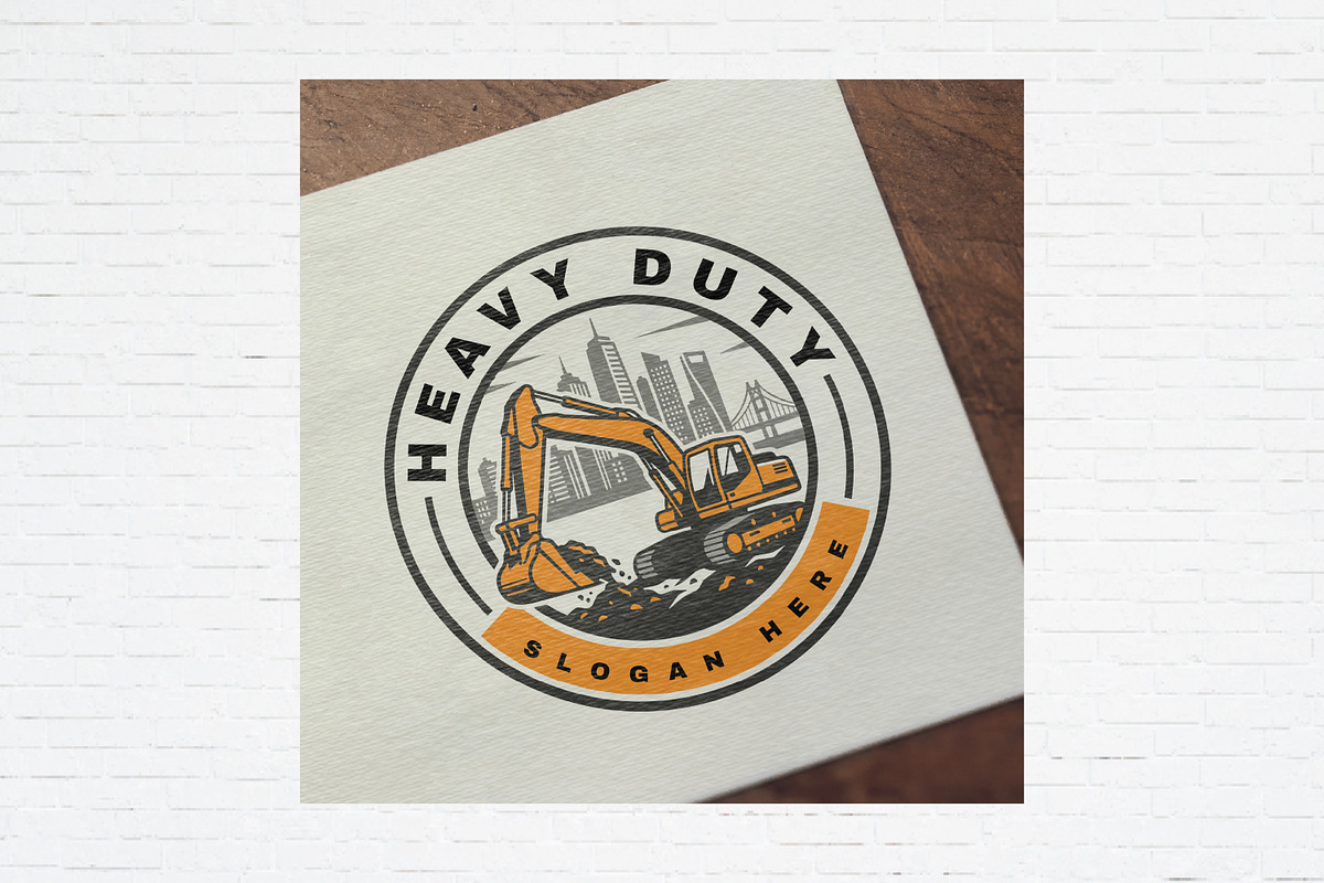 Excavator Logo Template, a Transportation Illustration by Guavanaboy (Photo 3 of 3)