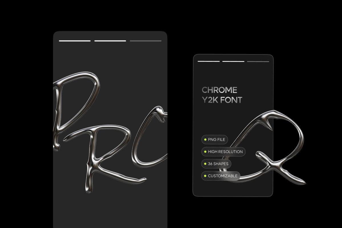 Chrome Y2K Font, an Object Graphic by Illustrava (Photo 6 of 7)