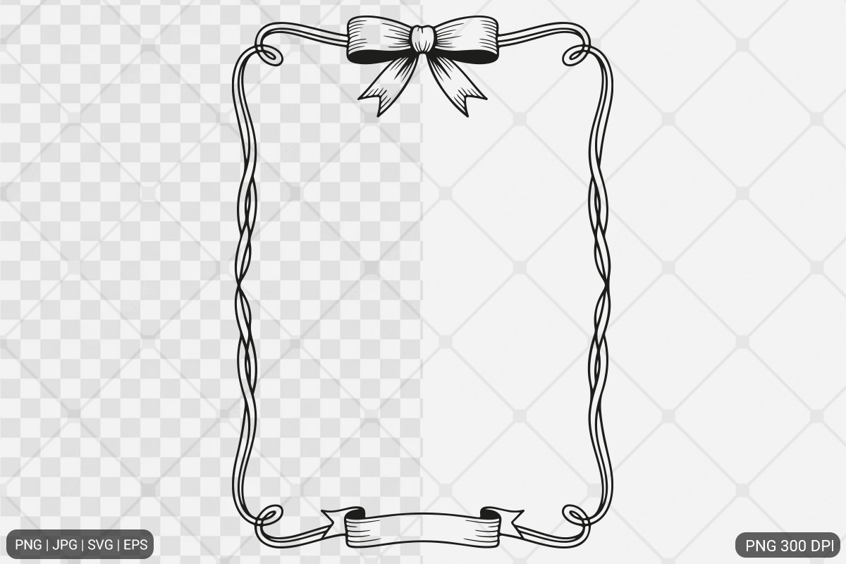 Bow Frame SVG PNG Bundle, an Illustration by Actual Pixel (Photo 4 of 19)