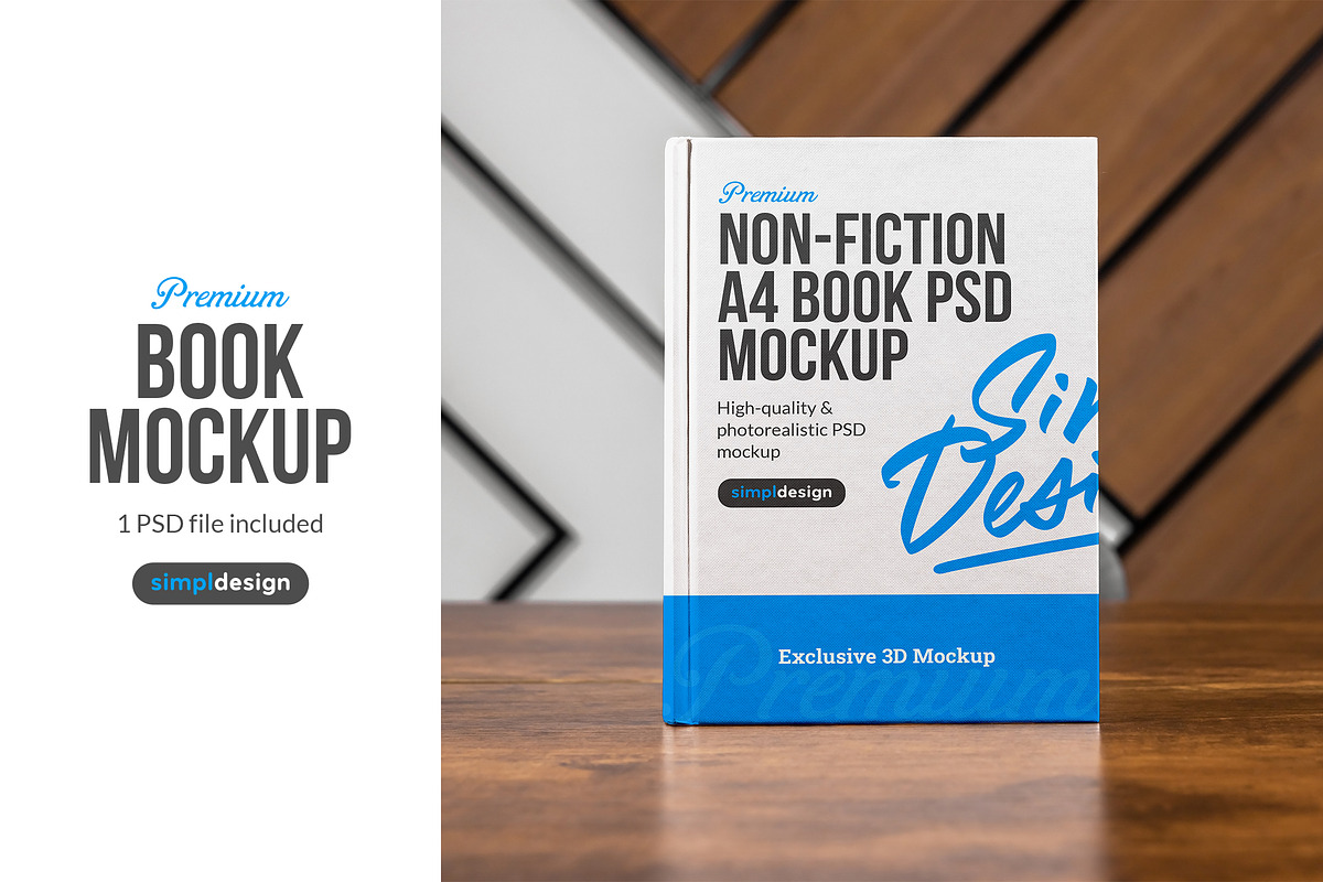 Book Mockup Hardcover Standing Desk, a Books & Magazine Mockup by SimplDesign (Photo 1 of 2)