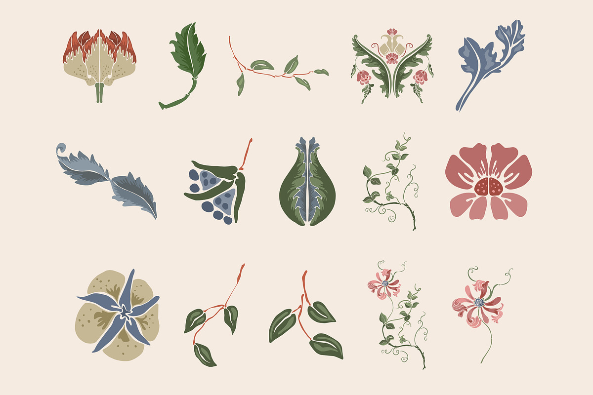 134 Art Nouveau Floral PNG SVG, a Decorative Illustration by Anada Arty (Photo 6 of 11)