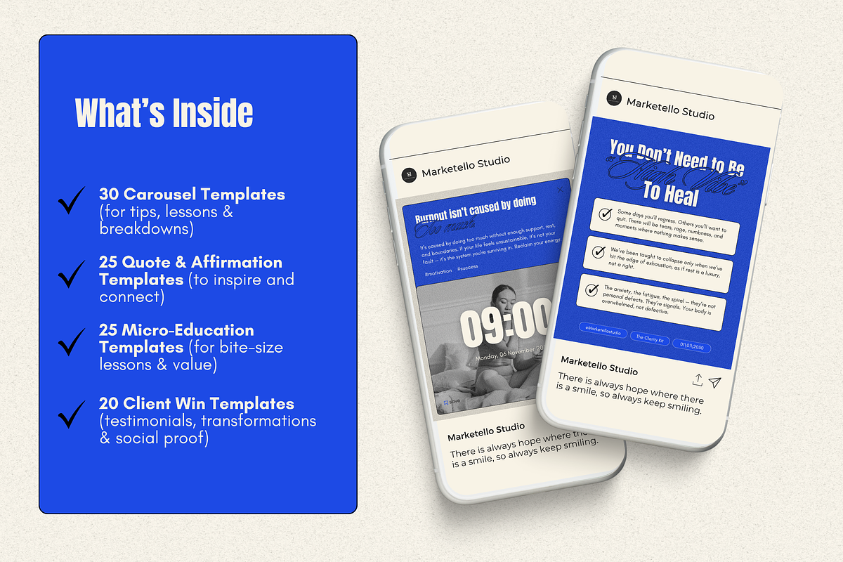 100 Instagram Post Templates I CANVA preview 2