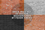 Brick wall set of vector backgrounds, a Texture Graphic by Fedor Fiberg Vector Shop (Thumbnail 1 of 6)