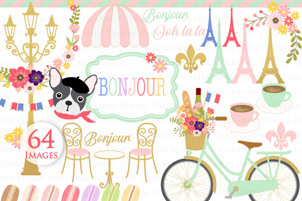 Parisian,Bonjour Paris,Eiffel Tower, an Illustration by Mia's Graphic Design (Photo 3 of 9)