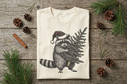 Raccoon Christmas Tree PNG, Santa, an Illustration by SharpMarketplace (Thumbnail 3 of 3)