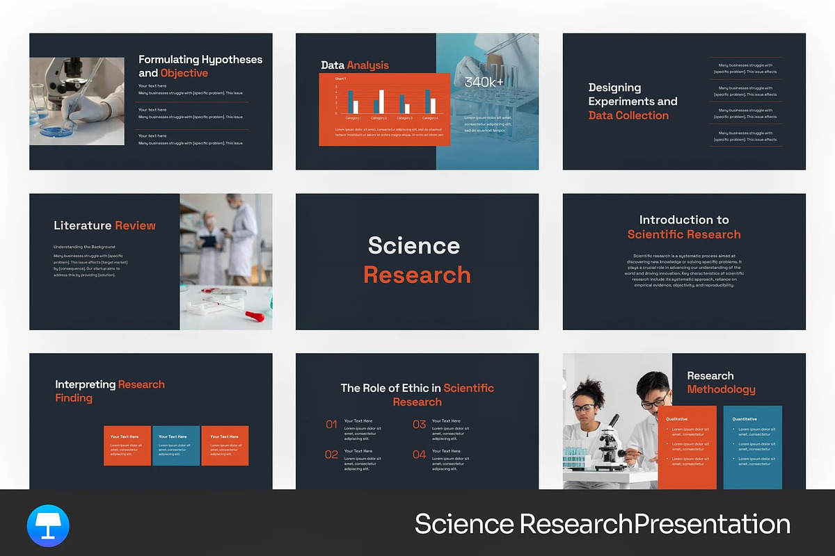 Science Research Keynote Templates, a Presentation Template by Fit-tee (Photo 1 of 4)