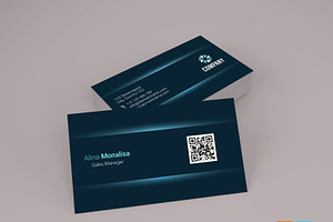 Luxury Business Card With Blue Shade