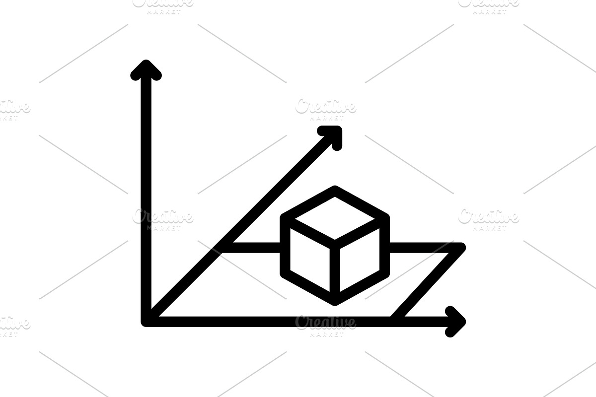 Axis modeling black icon, an Outline Icon by Creative priyanka