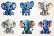 Baby Elephant with Emotion Clipart B, an Illustration by RobertsArt (Thumbnail 2 of 7)