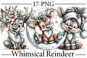 Whimsical Reindeer Clipart Bundle, an Illustration by Libby Wishes (Thumbnail 1 of 3)