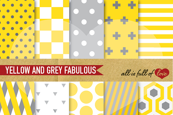 Yellow Grey Digital Papers