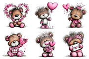 Valentine's Whimsical Bear Clipart, an Illustration by Dream Creation (Thumbnail 5 of 8)